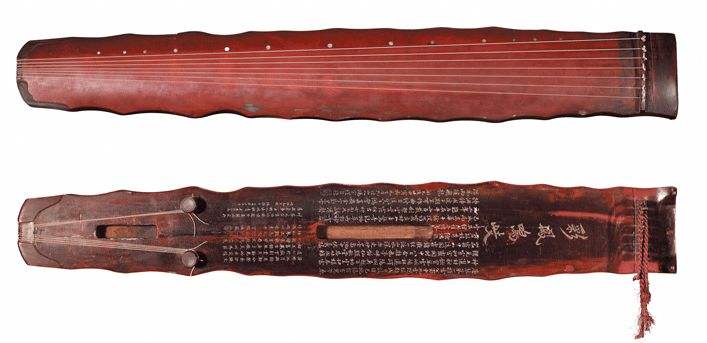 時代物 旧蔵 二十一弦 古琴 樂器 古美術 音色が美しい 001 现在