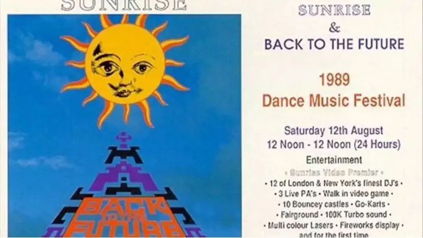 这是一份1989年"跳舞音乐音乐节"的海报,可以看到时间是中午12点到